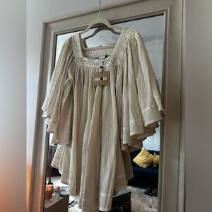 🇬🇧The HippieShake - Desert Angel Sleeve Cream Top - S